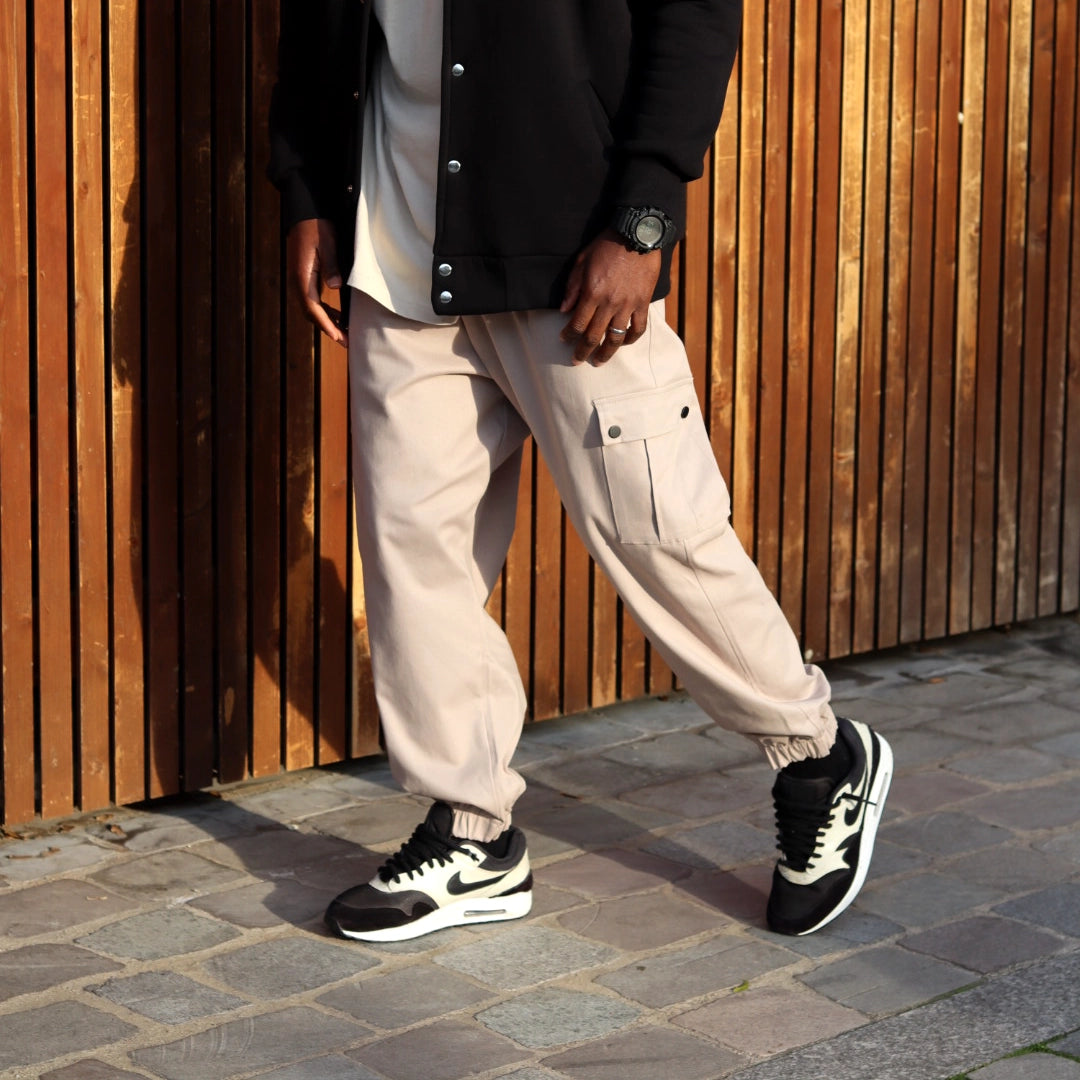 Pantalon cargo oversize beige - tōoba cargo pants