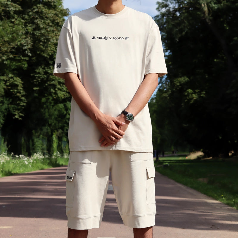 Teeshirt oversize beige - collab tōoba x nuajj