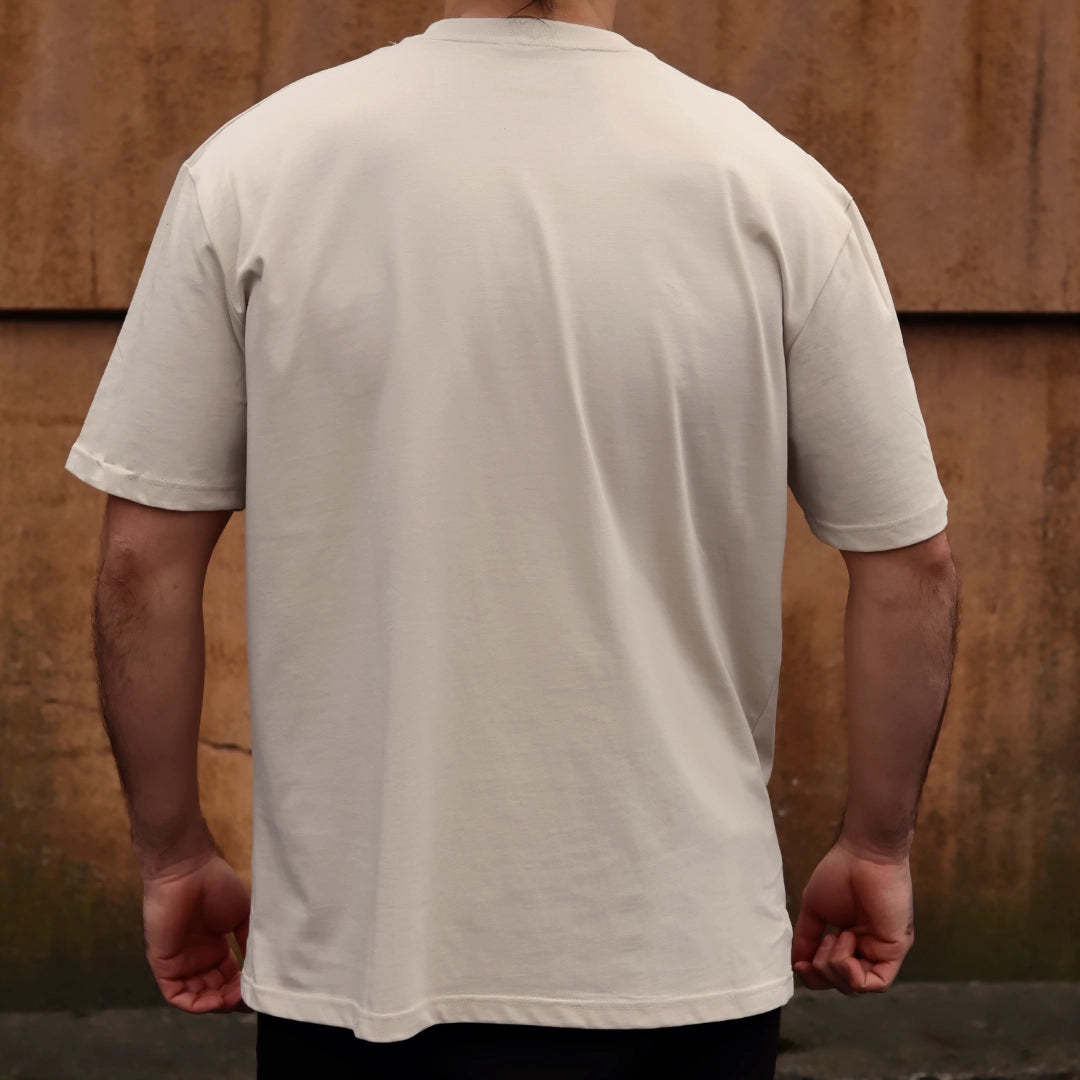 T-shirt oversize beige en coton toōba